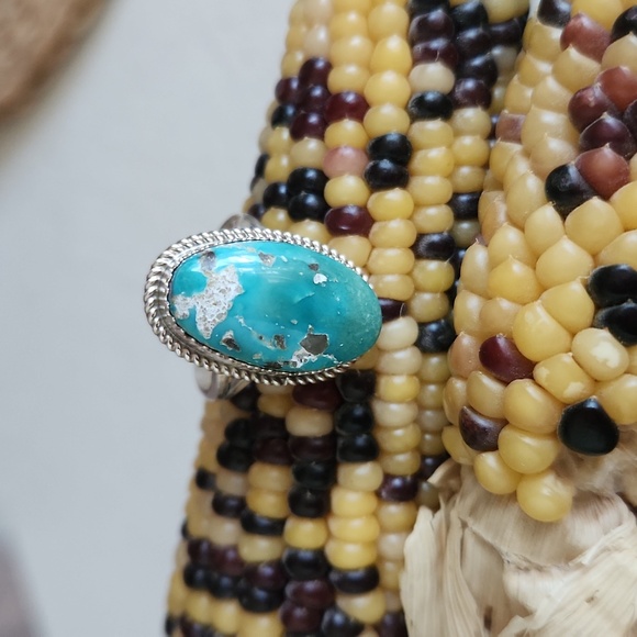 NWOT Native American Navajo Handmade Turquoise & Sterling Ring 💍🩵 - Picture 6 of 11